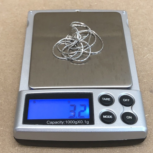 18K 778 AR Star SOLID WHITE GOLD CHAIN 3.1 Grams 18’ - Picture 9 of 9